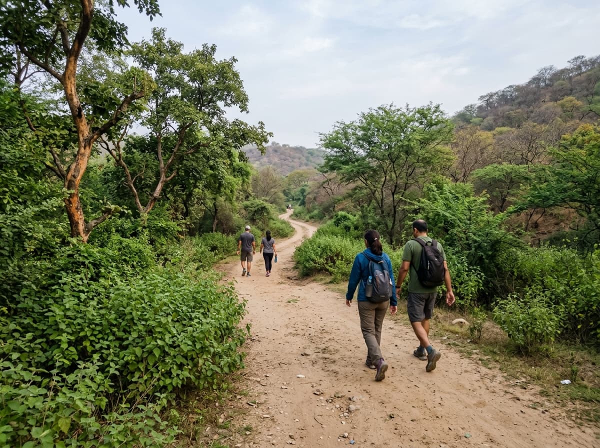 Nature and walking trails in the Aravalli hills of Gurgaon