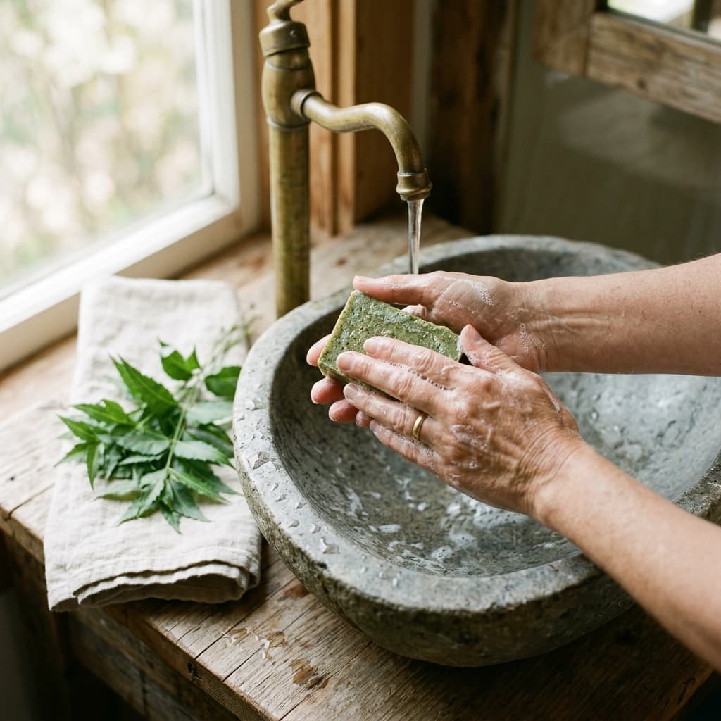 Handmade Neem Soap — illustration
