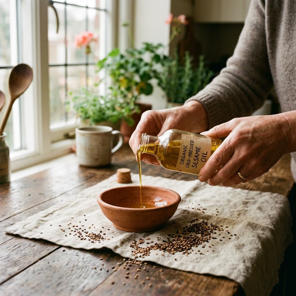 Cold-Pressed Sesame Oil — illustration